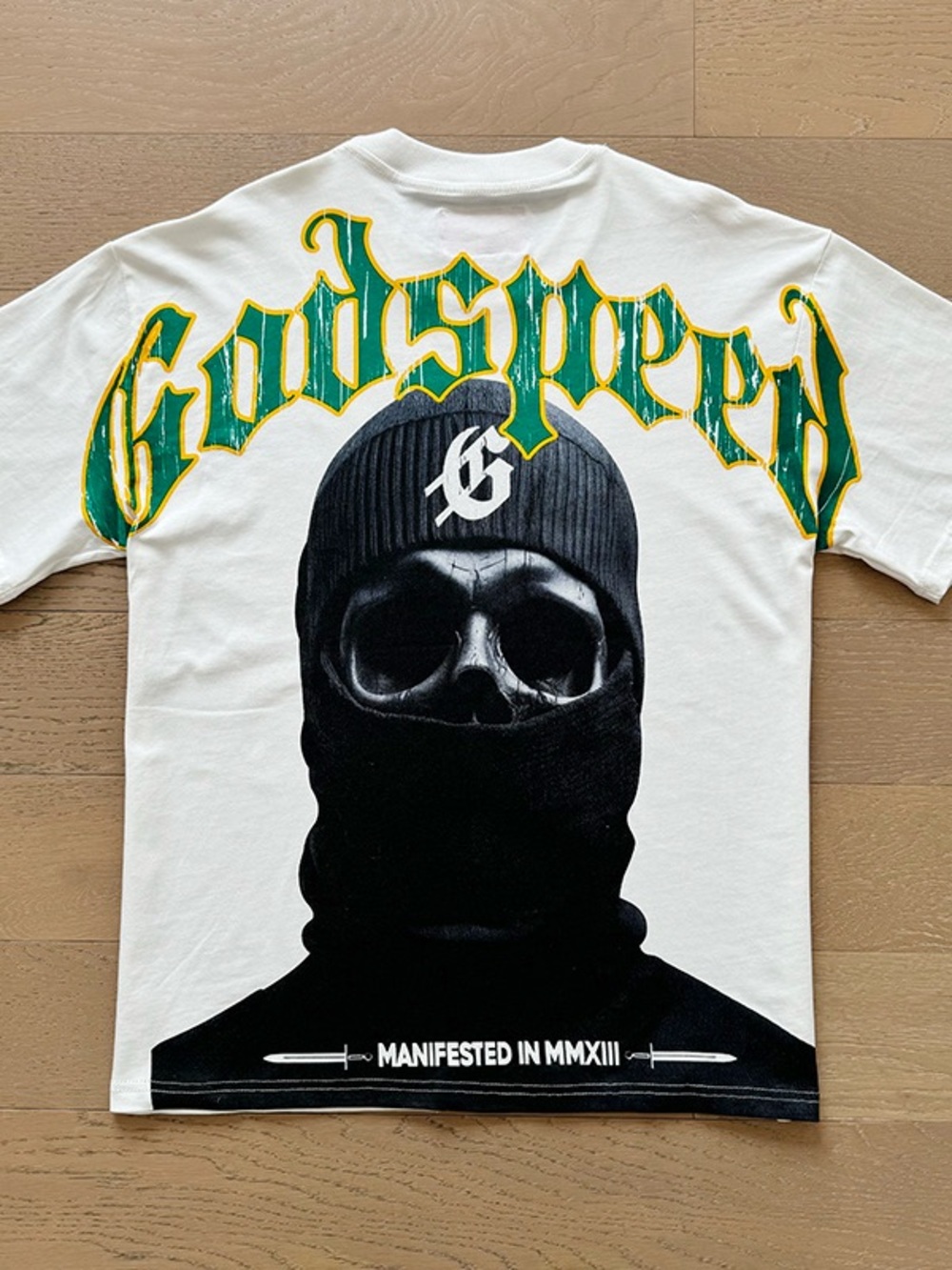 Godspeed White Short-Sleeve Graphic Skull Tee